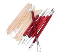 iplusmile 12pezzi Utensili per Scultura in Argilla Kit Strumenti per Ceramica con Impugnature in Legno Aghi e Utensili per Modellazione Argilla Adatti per Principianti e Hobbisti