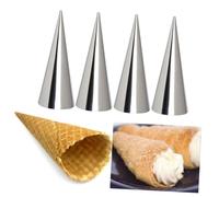 iplusmile 16 pezzi Stampo Croissant in Acciaio Resistente con Tubi Conici per Cannoli e Dolci Utensile da Forno Riutilizzabile con Spazzola Pulizia per Pasticceria e Decorazione Cupcake