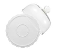 iplusmile 1set Porta Dessert Con Copertura Vetro e Base Ceramica Alzatina Rotonda Per Torte e Dolci Per e Speciali