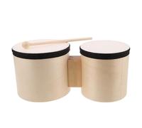 iplusmile 1sets Tamburo Bongo Percussione Mano in Legno con Bacchetta per Esercitazioni Musicali e Attività Didattiche in Classe