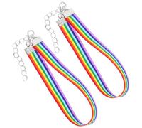 iplusmile 2 2 Pezzi Bracciale Arcobaleno Semplice in Corda per Uomini | Polso Colorato, Design Essenziale, Adatto a Coppie e Persone Omosessuali, Accessorio Leggero