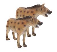 iplusmile 2 Modelli di Iena Africana in Plastica Sicura da Figurine Realistiche per Giocattoli Educativi di Animali Selvatici per Apprendimento Cognitivo e Gioco Interattivo
