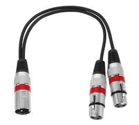 iplusmile 2 Pezzi Adattatore Audio Xlr Vie con Connettori Resistenti e Anello Rosso Splitter Microfono Stereo per Pc Cavo Y per Collegamento Headset e Mixer Trasmissione Stabile e Chiara