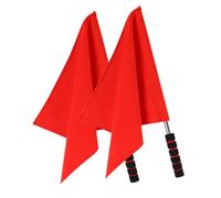 iplusmile 2 Pezzi bandiera di partenza bandiere arbitrali il giudice di segnala la pallavolo bandiera da corsa bandiera sventolante a mano manico in spugna rosso