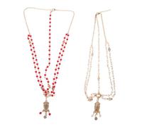 iplusmile 2 Pezzi Boho Headband Chain con Perle e Strass Accessori Capelli Barocchi Vintage per Sposa e Festival Leggera e Confortevole per Cerimonia e Party