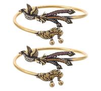 iplusmile 2 Pezzi Bracciale Rigido Aperto Regolabile in Ottone | Motivi Multicolori di Animali e Nuvole, Leggero e Resistente All'ossidazione, per Festival e Nozze