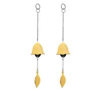 iplusmile 2 Pezzi Campanella Vento in Ghisa Campanelli Giapponesi per Esterno Giardino e Patio Ciondolo Foglia Tradizionale per Benedizione e Commemorazione Armonia e Fortuna