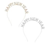 iplusmile 2 pezzi Cerchietto Letterato con Happy Year Accessorio e per Feste per Natale e Capodanno Design e Resistente