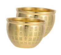 iplusmile 2 Pezzi Ciotole Prosperità Rame Classico Piccole Scodelle Decorazione Feng Shui per Fortuna e Ricchezza da Compatto e Ufficio