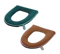 iplusmile 2 pezzi Coprisedile Wc con Cerniera e Imbottitura Spessa Riutilizzabile e Facile da Adatto per Sedili Tondi Copriwater Invernale per Accessori Bagno e Rialzo Wc per Colore Casuale