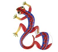 iplusmile 2 Pezzi Decorazione da Parete in Ferro Gecko Scultura Artistica da Appendere per Interni ed Esterni Ornamento Murale Resistente per Soggiorno Giardino Ufficio e Cucina Design Rosa