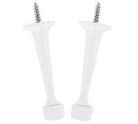 iplusmile 2 Pezzi Fermaporta Rigido in Lega di Zinco con Punta in Gomma | Montaggio a Vite nel Battiscopa, Assorbe gli Urti e Riduce il Suono, Finitura Bianca