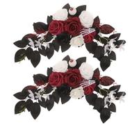 iplusmile 2 Pezzi Ghirlanda Floreale Vintage Artificiale per Halloween, | Plastica Riutilizzabile e Resistente allo Sbiadimento, Mano Scheletrica, per Mensola Stufa e Specchio