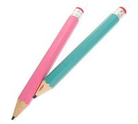 iplusmile 2 pezzi Matite Jumbo in Legno Colorate Verde e Rosa Matita Grande e Spessa per Scuola Accessorio Divertente e Robusto per Disegno Scrittura e Decorazione