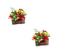iplusmile 2 Pezzi Mini Di Fiore Pianta In Vaso Decorazione Mini Casa Miniature Casa Delle Bambole Floreale Piccolo Fiore Artificiale Mini Vasi Bonsai Mini Piante In Vaso Mini