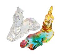 iplusmile 2 Pezzi Miniature Unicorno Decorazione da Statua Animale Adorabile e Compatta per Scrivania e Spazi Scultura Versatile e Ufficio