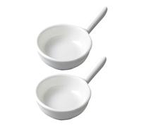 iplusmile 2 pezzi Piatti per Condimenti in Porcellana Ciotole Semplici per Salsa di Soia e Portaspezie Resistenti per Cucina e Ristoranti