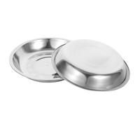 iplusmile 2 Pezzi Piatto di Pesatura in Acciaio Inox 7,7 Pollici per | Superficie Liscia e Non Adesiva, Bordo Arrotondato e Vaschetta Piatta, per Laboratori e Servizi Alimentari