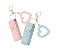 iplusmile 2 pezzi Portachiavi per Rossetto e Balsamo Labbra Rosa e Organizer Mini con Clip per Borsa Accessori Alla Moda e Funzionali per Occasione