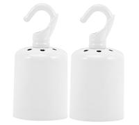 iplusmile 2 pezzi Portalampada con Gancio in Ceramica ad Alta Resistenza Termica Base Lampadina Filettata per Sospensione Sostituzione Sicura per Lampade da Camera e Uffici