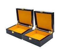 iplusmile 2 pezzi Portasigari in Legno con Coperchio Ribalta Custodia Portatile per Sigari Design Effetto Coccodrillo Scatola Compatta per Conservazione e Protezione Sigari per Viaggio e