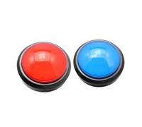 iplusmile 2 Pezzi Pulsanti Grandi Risponditore Elettronico da Gioco con Luce e Suono Buzzer Competitivo Resistente e Pratico per Quiz e Giochi di Risposta Rosso e Blu Senza Batterie
