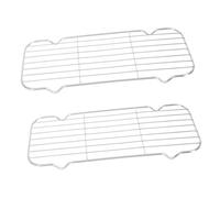 iplusmile 2 Pezzi Raffreddamento in Acciaio Resistente Supporto Spesso per Cottura Forno e Arrosti Rete Drenante Olio per Pane e Tacchino Lavabile e Durevole