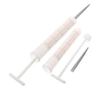 iplusmile 2 Pezzi Siringa Finta Bianca Riutilizzabile in Plastica Design Realistico, Accessorio Portatile per Cosplay Medico e Costume Carnevale in Bar Indoor