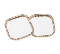 iplusmile 2 pezzi Specchietto Adesivo per Cover Telefono con Strass Specchio Piccolo Portatile per Decalcomania Self-adhesive per Decorazione Smartphone