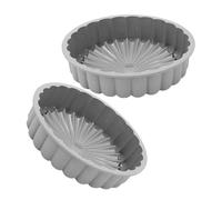 iplusmile 2 pezzi Stampo Silicone Rotondo per Dolci Charlotte Silicone Alimentare Resistente Temperature Colore Grigio per Torte e Dessert Forno Versatile e