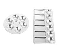 iplusmile 2 Pezzi Tavolozze in Alluminio Multi-Scomparti per Pigmenti Riutilizzabili, Vassoi per Miscelazione Colori per Hobby Creativi, Strumenti per Pittura e Modellismo