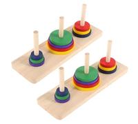iplusmile 2 Puzzle Intellettuale Legno Torre Hanoi Colorata per Adulti e per Compleanno e Regali Feste