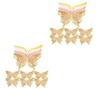 iplusmile 2 Set Adesivo murale Farfalla Arredamento Adesivo a Parete Adesivi Farfalla Decorazione Arte muraria Il Decalcomanie Farfalla per Parete Adesivo Farfalla Artificiale Carta d'oro