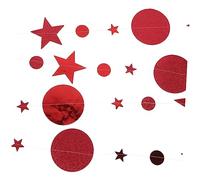 iplusmile 2 Set Decorazione appesa a Cinque Punti a Stella Nozze sospeso Compleanno bandierine Colorate Bandiera della Ghirlanda di Stelle Decorazioni a Stella Carta Rosso