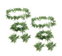 iplusmile 2 Set Ghirlande Hawaiane con Foglie Artificiali Collane Fasce per e Braccialetti Leggeri per Feste Matrimoni e Party sulla Spiaggia