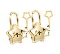 iplusmile 2 Set Mini Lucchetti Stella Dorati per Notebook e Valigie Lucchetto Portatile con Chiave per Progetti Diy Sicurezza Personale e Decorazione Elegante