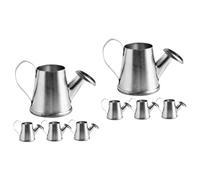 iplusmile 2 Set Mini Pentola Giardino Annaffiatoio da Giardino delle Fate Brocche Lattine Bollitore per Irrigazione in Miniatura Ferro da Stiro Silver 4 Pezzi * 2