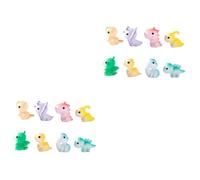 iplusmile 2 Set Ornamenti di Dinosauri dei Cartoni Animati Mini Piccolo Festa di Dinosauro Dinosauri Giocattolo Figura Figurine di Dinosauro Piccole Figure di Dinosauri Resina 8 Pezzi*2