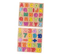 iplusmile 2 Set Puzzle Educativi Alfabetici e Numerici per Colorati in Materiali Sicuri Stimolano Riconoscimento Forme e Numeri Coordinazione Occhio-Mano e Abilità Motorie Sottili per