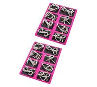 iplusmile 2 set Puzzle Rompicapo in Filo di Acciaio Inossidabile Gioco Intelligente di Sblocco Interbloccabile e Leggero Adatto e Adulti per Allenar Concentrazione Creatività