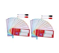 iplusmile 2 Set Schede Flash Matematica Interattive con Tabelline Carte Cancellabili con e Anello Apprendimento Didattico per Casa e Scuola