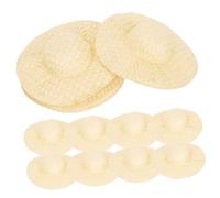 iplusmile 20 Miniature Doll Paper Hats Mini Woven Beige Doll Caps For DIY Decoration And Party Supplies Cute Craft Accessories For Dollhouses And Play