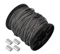 iplusmile 20 pezzi Filo in Acciaio Inox Intrecciato con Manicotti Crimpare Alluminio per Appendere Cornici Stendere Bucato e Sollevamento Resistente Corrosione e Ruggine Bobina con