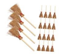 iplusmile 20 Pezzi Mini Scopa di Paglia Miniatura per Decorazione Casa delle Bambole Accessorio Strega Halloween Cosplay
