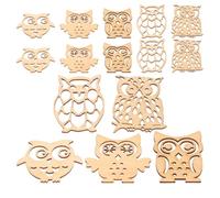 iplusmile 20 Pezzi Sagome Legno da Decorare a Forma di Gufo, Beige, Superficie Liscia, per Appendini e Targhette, Decorazione Creativa per Lavoretti DIY Stili multipli
