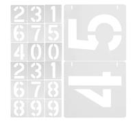 iplusmile 20 Pezzi Stencil Numerici 0-9 per Disegno, Set, Bianco | Cartoncino Spesso e Pet, Bordi Netti Tagliati al Laser, Guida Semplice per Principianti, Molte Superfici