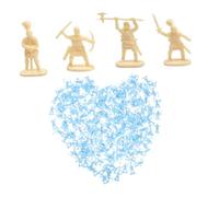 iplusmile 200 pezzi Soldatini Miniatura in Plastica Micro Figure Soldati Medievali Cavalleria Azione per Decorazioni Indoor Outdoor Modelli Cavalieri Storici Blu e Giallo