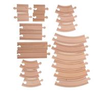 iplusmile 20pezzi Binari Del Treno in Legno Espandibili Dritti e Curvi Accessori Per Treni in Legno Compatibili Con Modellini Di Treni e Tavoli Da Trenino