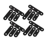 iplusmile 24 pezzi Staffe Piatte Dritte in Metallo Nero Supporti Riparazione Pannelli Misure Staffe Resistenti e Stabili per Mobili Tavoli Sedie e Armadi