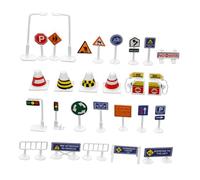 iplusmile 28 Pezzi Segnali Stradali per Modelli Traffico Resistenti Educativi per Prescuola Gioco Sicurezza Stradale e Regole di Traffico
